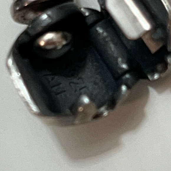 Pandora Brown & White Braided Leather Sterling Silver Clasp Double Wrap Bracelet - Picture 10 of 10